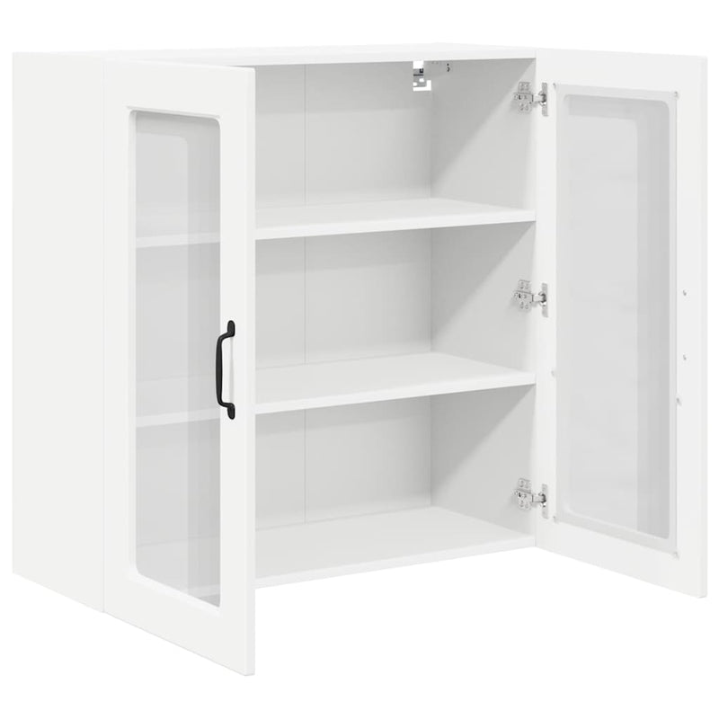 vidaXL Fali konyhaszekrény polcokkal Fehér 80 x 31 x 80 cm Faanyag