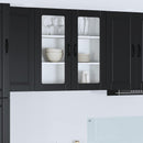 vidaXL Fali üveges szekrény PORTO Fekete 80 x 31 x 80 cm Faanyag
