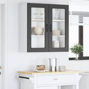 vidaXL Fali üveges szekrény PORTO Fekete 80 x 31 x 80 cm Faanyag