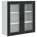 vidaXL Fali üveges szekrény PORTO Fekete 80 x 31 x 80 cm Faanyag