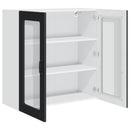 vidaXL Fali üveges szekrény PORTO Fekete 80 x 31 x 80 cm Faanyag