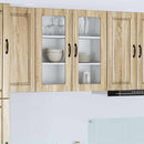vidaXL Fali üveges szekrény PORTO Sonoma tölgy 80 x 31 x 80 cm Faanyag