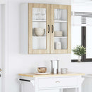 vidaXL Fali üveges szekrény PORTO Sonoma tölgy 80 x 31 x 80 cm Faanyag