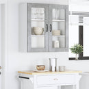 vidaXL Fali üveges szekrény PORTO Beton Szürke 80 x 31 x 80 cm Faanyag