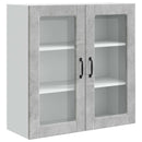 vidaXL Fali üveges szekrény PORTO Beton Szürke 80 x 31 x 80 cm Faanyag