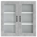 vidaXL Fali üveges szekrény PORTO Beton Szürke 80 x 31 x 80 cm Faanyag
