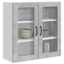 vidaXL Fali üveges szekrény PORTO Beton Szürke 80 x 31 x 80 cm Faanyag