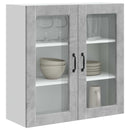 vidaXL Fali üveges szekrény PORTO Beton Szürke 80 x 31 x 80 cm Faanyag
