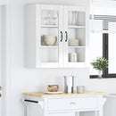 vidaXL Fali üveges szekrény PORTO Magas Fényű Fehér 80 x 31 x 80 cm