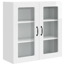 vidaXL Fali üveges szekrény PORTO Magas Fényű Fehér 80 x 31 x 80 cm