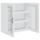 vidaXL Fali üveges szekrény PORTO Magas Fényű Fehér 80 x 31 x 80 cm