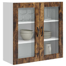 vidaXL Fali üveges szekrény PORTO Füstölt tölgy 80 x 31 x 80 cm
