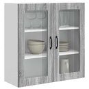 vidaXL Fali üveges szekrény PORTO Szürke Sonoma 80 x 31 x 80 cm
