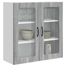 vidaXL Fali üveges szekrény PORTO Szürke Sonoma 80 x 31 x 80 cm