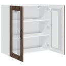 vidaXL Fali üveges szekrény PORTO Barna Tölgy 80 x 31 x 80 cm Faanyag