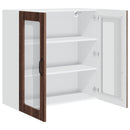 vidaXL Fali üveges szekrény PORTO Barna Tölgy 80 x 31 x 80 cm Faanyag