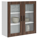 vidaXL Fali üveges szekrény PORTO Barna Tölgy 80 x 31 x 80 cm Faanyag