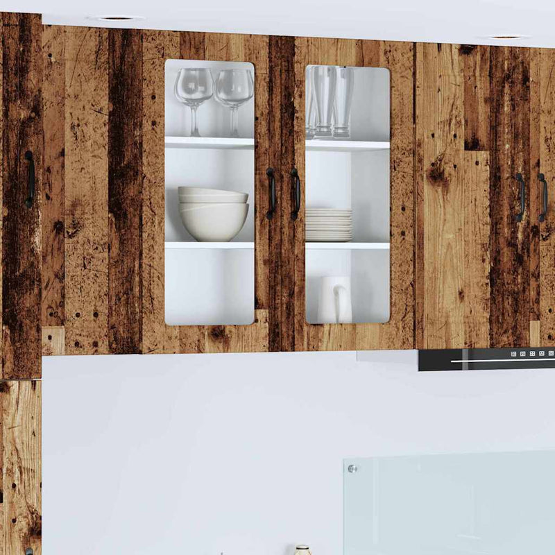 vidaXL Fali konyhaszekrény polcokkal Öreg fa 80 x 31 x 80 cm Faanyag