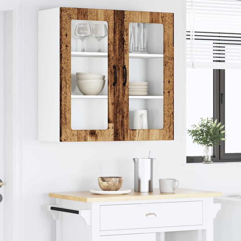 vidaXL Fali konyhaszekrény polcokkal Öreg fa 80 x 31 x 80 cm Faanyag