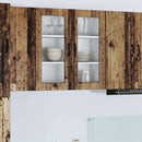vidaXL Fali üveges szekrény PORTO Öreg fa 80 x 31 x 80 cm Faanyag