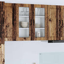 vidaXL Fali üveges szekrény PORTO Öreg fa 80 x 31 x 80 cm Faanyag