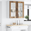 vidaXL Fali üveges szekrény PORTO Öreg fa 80 x 31 x 80 cm Faanyag