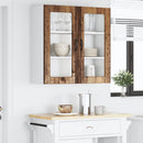 vidaXL Fali üveges szekrény PORTO Öreg fa 80 x 31 x 80 cm Faanyag