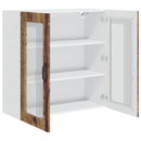 vidaXL Fali üveges szekrény PORTO Öreg fa 80 x 31 x 80 cm Faanyag