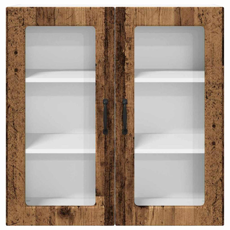 vidaXL Fali konyhaszekrény polcokkal Öreg fa 80 x 31 x 80 cm Faanyag