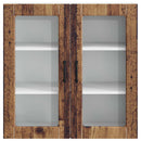 vidaXL Fali üveges szekrény PORTO Öreg fa 80 x 31 x 80 cm Faanyag