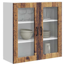 vidaXL Fali üveges szekrény PORTO Öreg fa 80 x 31 x 80 cm Faanyag