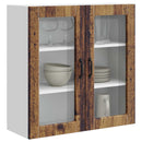 vidaXL Fali üveges szekrény PORTO Öreg fa 80 x 31 x 80 cm Faanyag
