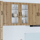 vidaXL Fali üveges szekrény PORTO Artisan tölgy 80 x 31 x 80 cm