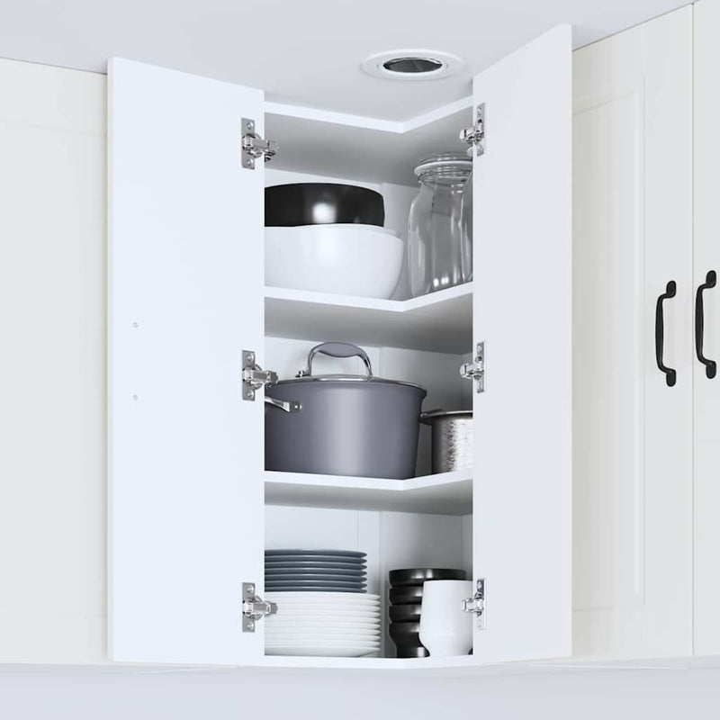 vidaXL Fali konyhaszekrény polcokkal Fehér 57 x 57 x 80 cm Faanyag