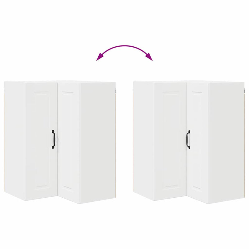 vidaXL Fali konyhaszekrény polcokkal Fehér 57 x 57 x 80 cm Faanyag