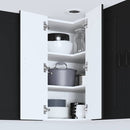 vidaXL Fali konyhaszekrény polcokkal Fekete 57 x 57 x 80 cm Faanyag