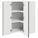 vidaXL Fali konyhaszekrény polcokkal Fekete 57 x 57 x 80 cm Faanyag