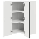 vidaXL Fali sarokszekrény PORTO Fekete 57 x 57 x 80 cm Faanyag