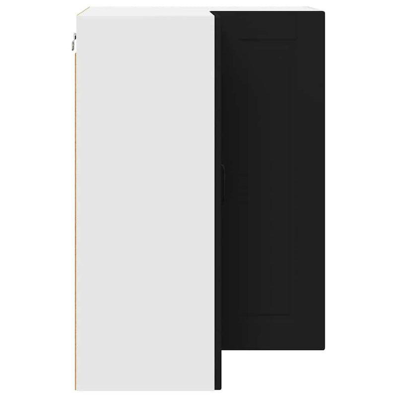 vidaXL Fali konyhaszekrény polcokkal Fekete 57 x 57 x 80 cm Faanyag