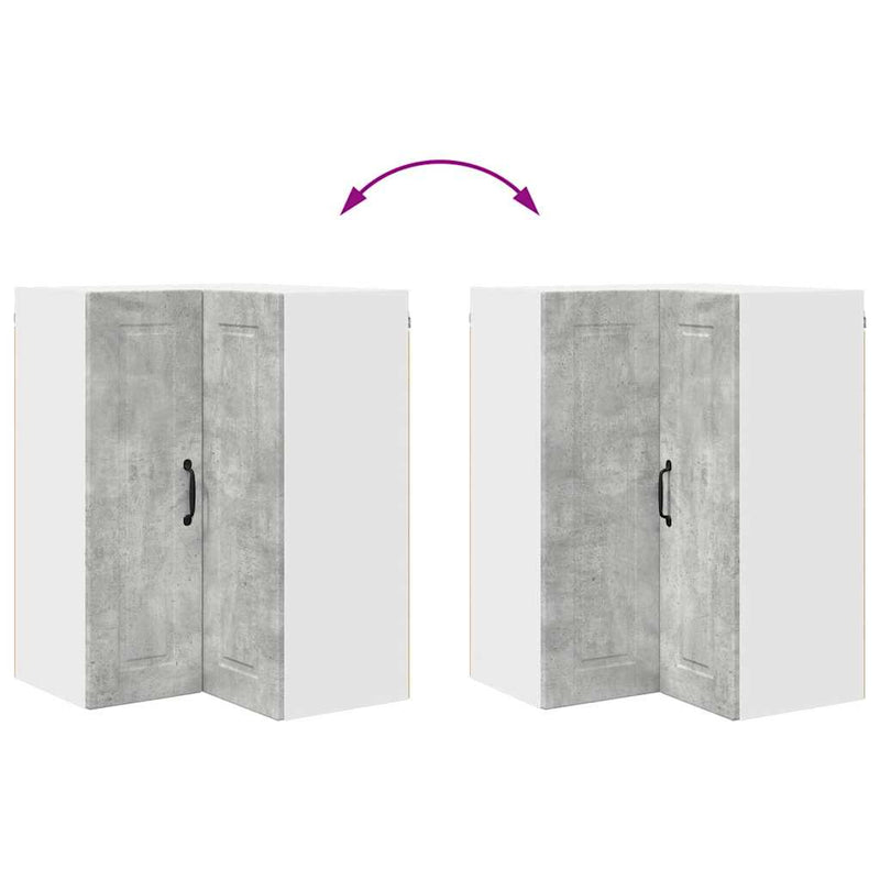 vidaXL Fali konyhaszekrény Beton Szürke 57 x 57 x 80 cm Faanyag