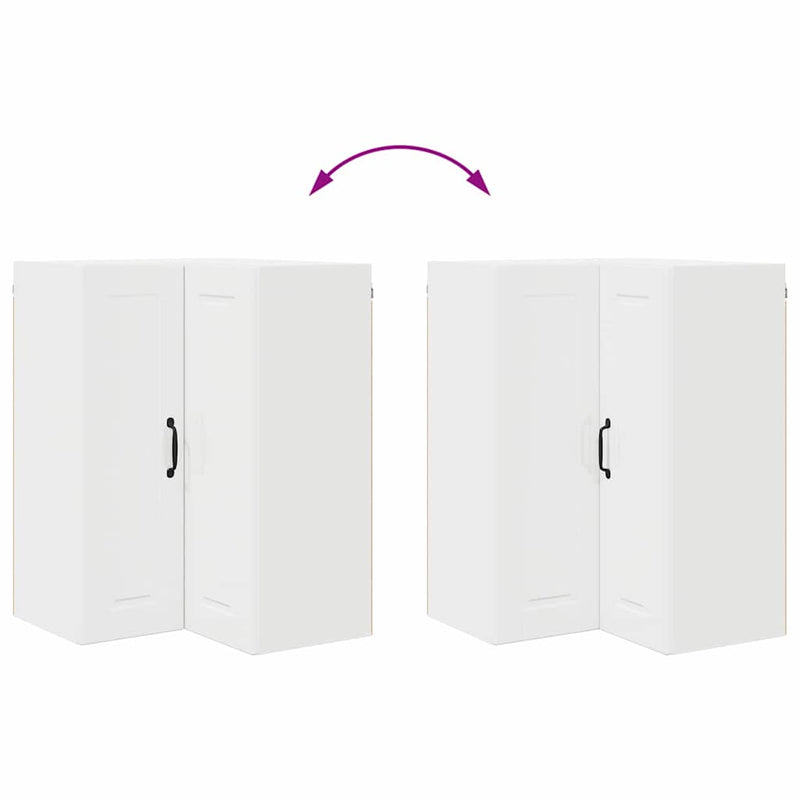 vidaXL Fali konyhaszekrény Magas Fényű Fehér 57 x 57 x 80 cm Faanyag