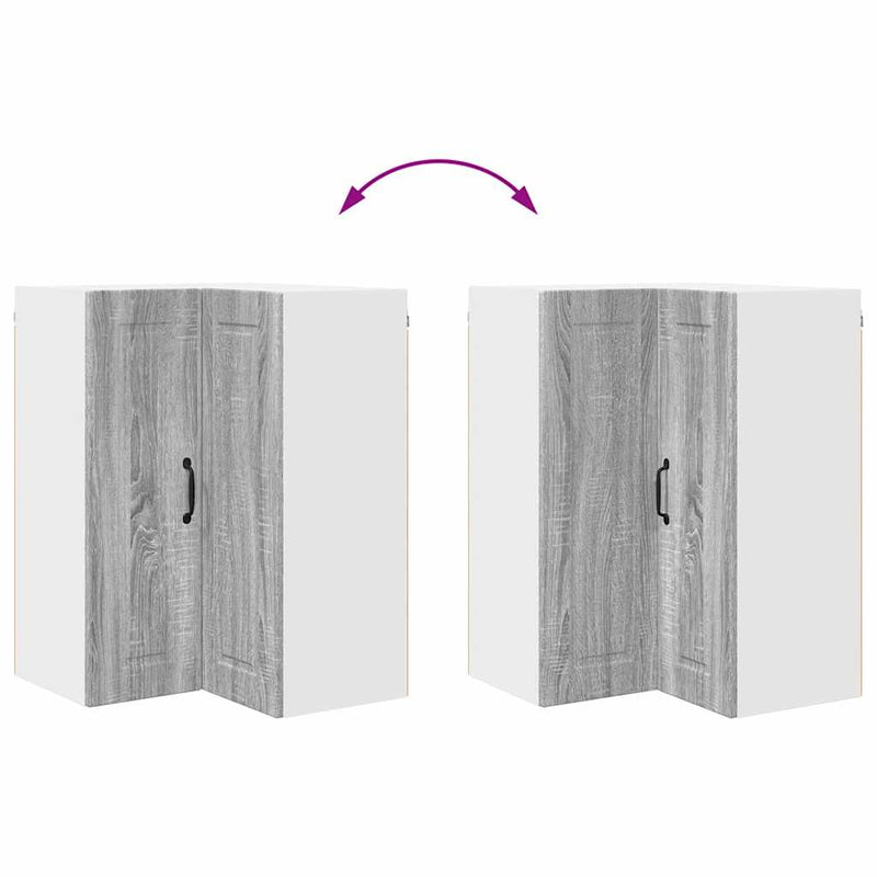 vidaXL Fali konyhaszekrény Szürke Sonoma 57 x 57 x 80 cm Faanyag