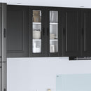 vidaXL Fali üveges szekrény PORTO Fekete 60 x 31 x 80 cm Faanyag