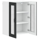 vidaXL Fali üveges szekrény PORTO Fekete 60 x 31 x 80 cm Faanyag