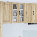 vidaXL Fali üveges szekrény PORTO Sonoma tölgy 60 x 31 x 80 cm Faanyag