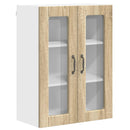vidaXL Fali üveges szekrény PORTO Sonoma tölgy 60 x 31 x 80 cm Faanyag
