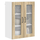 vidaXL Fali üveges szekrény PORTO Sonoma tölgy 60 x 31 x 80 cm Faanyag