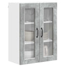 vidaXL Fali üveges szekrény PORTO Beton Szürke 60 x 31 x 80 cm