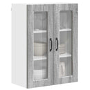 vidaXL Fali üveges szekrény PORTO Szürke Sonoma 60 x 31 x 80 cm