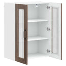 vidaXL Fali üveges szekrény PORTO Barna Tölgy 60 x 31 x 80 cm Faanyag